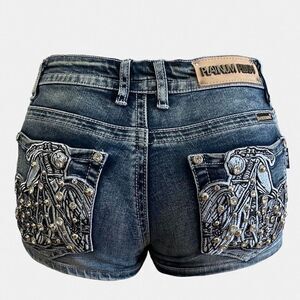 Platinum Plush Let’s Ride Motorcycle Rhinestone Shorts
